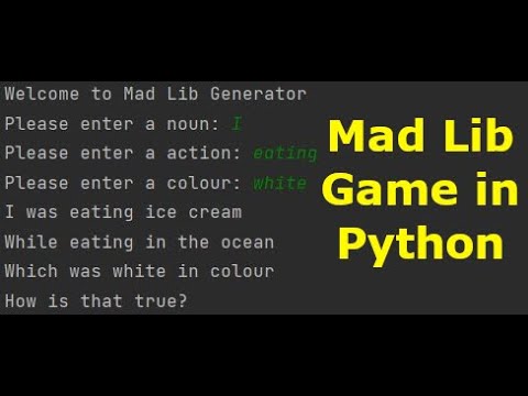 Mad Lib Game in Python