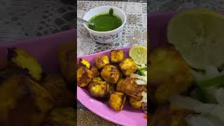 Airfryer paneer tikka with loads of salad & green chutney #youtubeshorts #food #punjabicooking ❤️