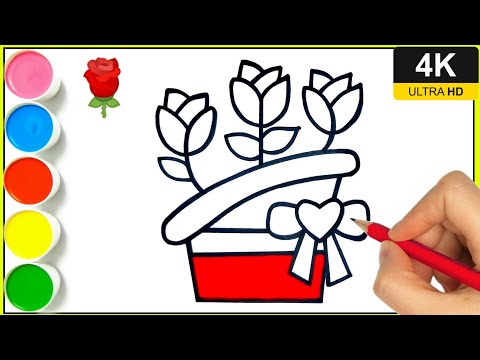 How to draw flower pot drawing || flower drawing step by step | flower drawing for beginner. By Arya