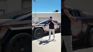 One-of-a-Kind Rust Vinyl Wrap on Cybertruck | Custom Tesla Build by Tsportline + 24" CTM Wheels
