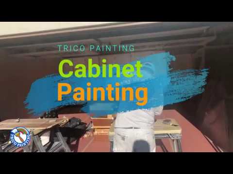 Trico Painting   Cabinet  Painting   Cherry Cabinets 1