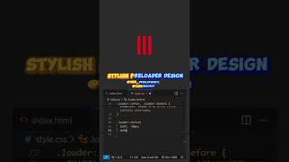 🎨 Modern & Minimal CSS Preloader – Smooth & Clean Animation 🔄