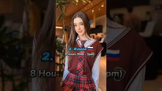 Top 10 Countries With The Longest School Day ⏳⌚ #shorts #longest #top #thereeo #school