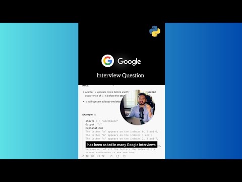 Easiest #Google Interview Question 😱 (LeetCode 2351- First Letter to Appear Twice)