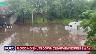 Flash flood warning in effect for NYC, parts of LI; flooding shuts down Clearview Expy.