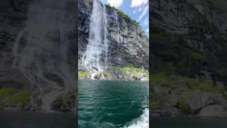 The Beauty of the Norwegian fjords 🇳🇴  #norway #fjords #mountains #waterfall #nature #viral