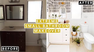 EXTREME SMALL BATHROOM MAKEOVER + DIY WALLPAPER FOR 2020 *Crazy Transformation!*