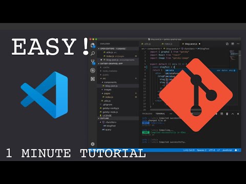 How to use git in Visual Studio Code | 1 min. tutorial | No command line