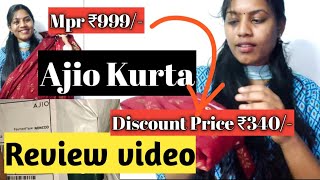 Ajio Kurta Unboxing video |coupon code : Trends | fusion brand kurta #ajiokurtihaul #ajio #ajiohaul