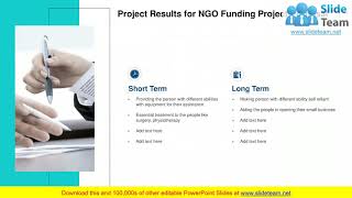 NGO Funding Project Proposal PowerPoint Presentation Slides