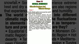 class10 | Geography | Climatic Regions And Climate change | Notes