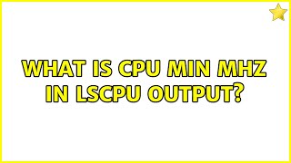 What is CPU min MHz in lscpu output?