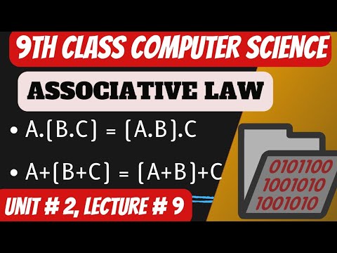 Associative Law | laws of Boolean Algebra | 9th Computer Science chapter 2