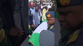 Moment Tinubu receives Buhari's body in Kastina