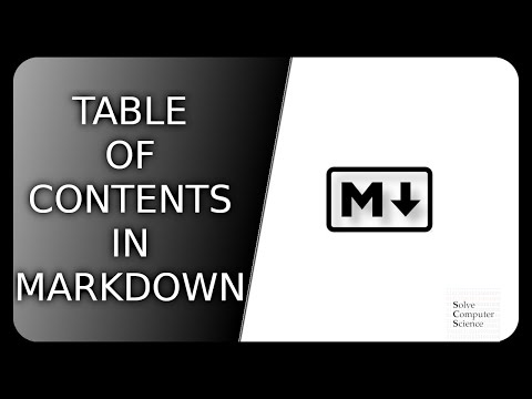 Markdown table of contents