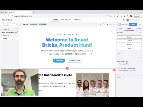 React Bricks Product Hunt launch video