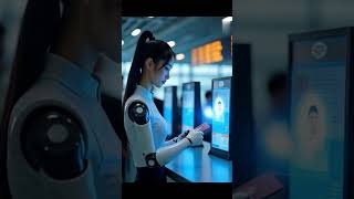 Humanoid robot working at your future airport! ✈️#Aiko #AIrobot #FuturisticAirport  #SciFiShort
