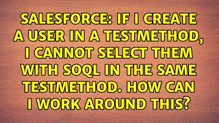 If I create a user in a testmethod, I cannot select them with SOQL in the same testmethod. How...