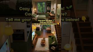 Cozy Green Tiny Loft Apartment Tour | Smart Design & Home Decor Ideas for Small Spaces! 🏠✨#shorts