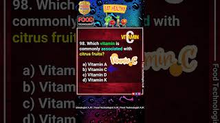 Food Science and Technology Solved MCQs 96-100 #foodscience #nutrition #mcqs #foodtechnology #ft