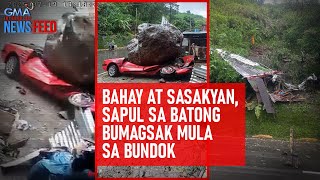 Bagyong CrisingBahay at sasakyan, sapul sa bumagsak na bato | GMA Integrated Newsfeed