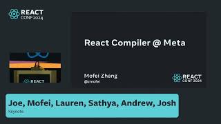 React Compiler @ Meta by Mofei Zhang