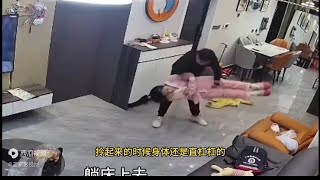 监控下的一幕，这个媳妇真厉害！#监控下的一幕 #家庭趣事#搞笑 #九萬lei