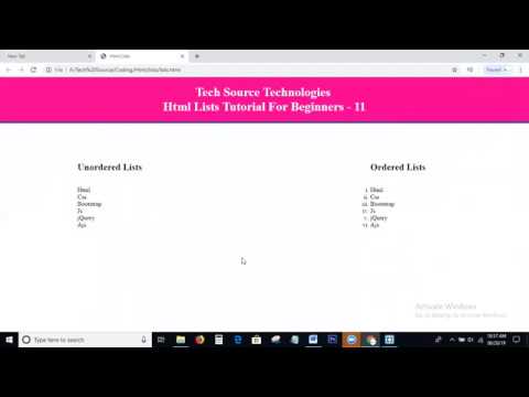 Lists | Html lists | Lists In Html | Html Lists Tutorial