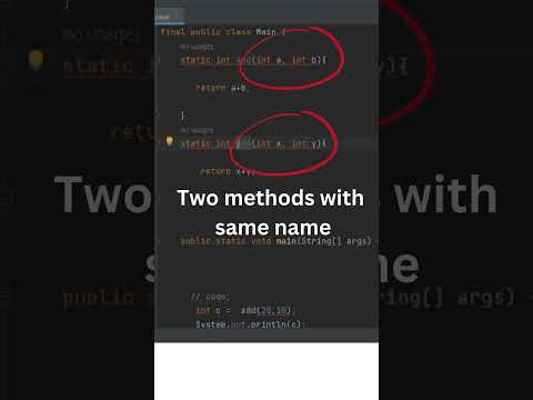 Method Overloading in Java#javaMethodOverloading#javatutorialsforbeginners  #viralshorts #java