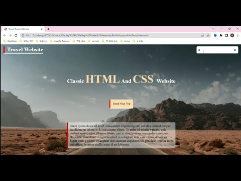 Simple html and Css Website | How to make travel website | #portfoilio