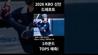2026 드래프트 1순위는 누구? KBO 신인드래프트 1라운드 TOP5 예측 #kbo #양우진 #김민준#신재인#박한결#박지훈