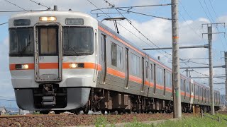 【東海道本線】JR東海313系1500番台JI53編成快速名古屋行岐阜～木曽川間(木曽川インカーブ)通過