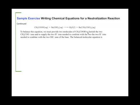 Chemical Equations of a Neutralization Reaction