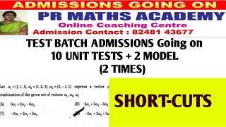 TNPSC ASI/TRB POLYTECHNIC/PGTRB/SCERT/UGTRBMATHS/Combined Statistics/Short-Cut/Tricks/Linear Algebra