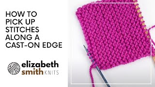 How to pick up stitches along a cast-on edge
