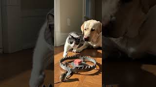 Will It Press the Trap? Just One More Step…#catdrama #trapgame #shortclip