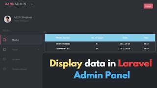 #20 Show Booked data in Admin Panel Laravel  Laravel Restaurant Project Tutorial