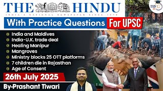The Hindu Analysis | 26th July 2025 | The Hindu News Paper Today With Practice Questions
