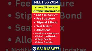 NEET SS 2024 🔥 State wise seat matrix #shorts #neetss2024 #neetss #viralshorts #trending #medical