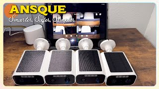 ANSQUE 2K Solar Security Cameras with Color Night Vision – No Monthly Fees!
