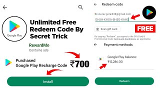 Google Play Redeem Code App | Google Play Gift Card App | How To Get Free Redeem Code For Play Store