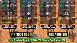 Nvidia RTX 3050 vs RTX 4060 Gaming Test in 2025 | DLSS / FSR / Frame Gen ON and OFF Tested