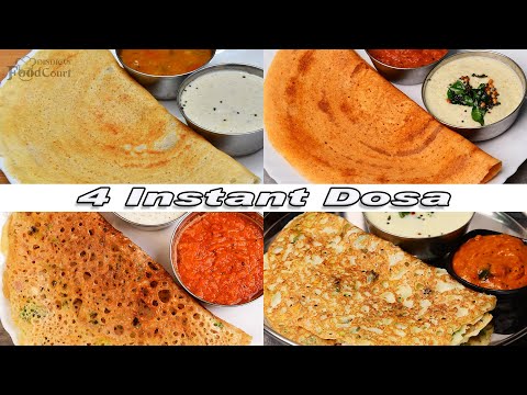 4 Easy Dosa Varieties/ Instant Breakfast Recipes