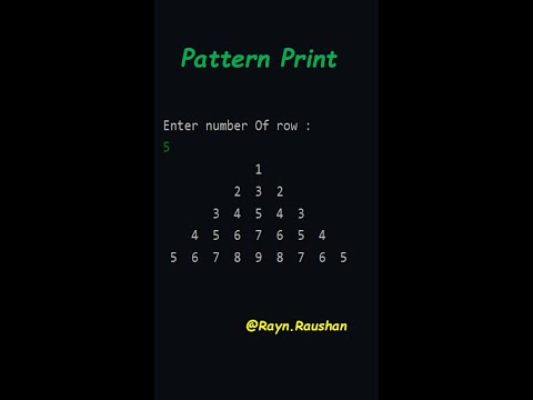 Print Numbered Triangle Pattern 05 || JAVA || @Rayn.Raushan || #shorts