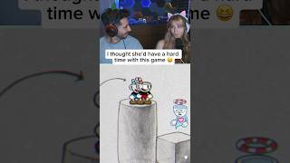 Turns out she better than me😬 #cuphead #tutorial #coopgame #twoplayergame #funnygaming #gamercouple