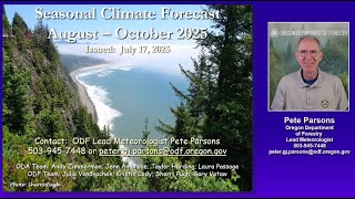 Weather Seasonal Climate Forecast for August - October 2025