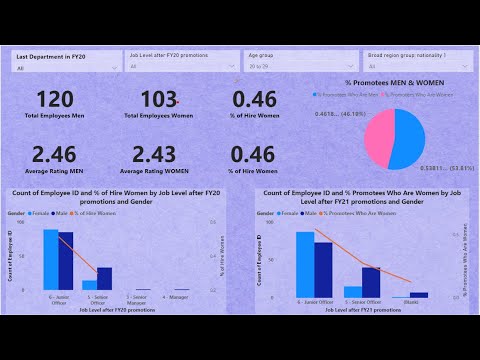Forage PWC Power Bi job Simulation Virtual Internship HR report Diversity Among Employees Task 3