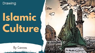 Islamic Dress Elegance | Woman & Mosque Architecture | Cultural Traditions in Art