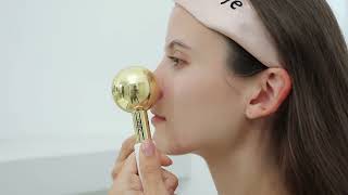 Enhance the summer radiance with PFEFE gold ice globes pfefe #iceglobes #cryoglobes #skincare #glow