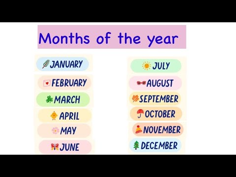 Months of the year | January February to December | 12 Months with spelling for kids